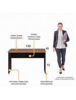 Escrivaninha Mesa De Escritório 120cm Multimóveis Cr25312 Sevilha Preto