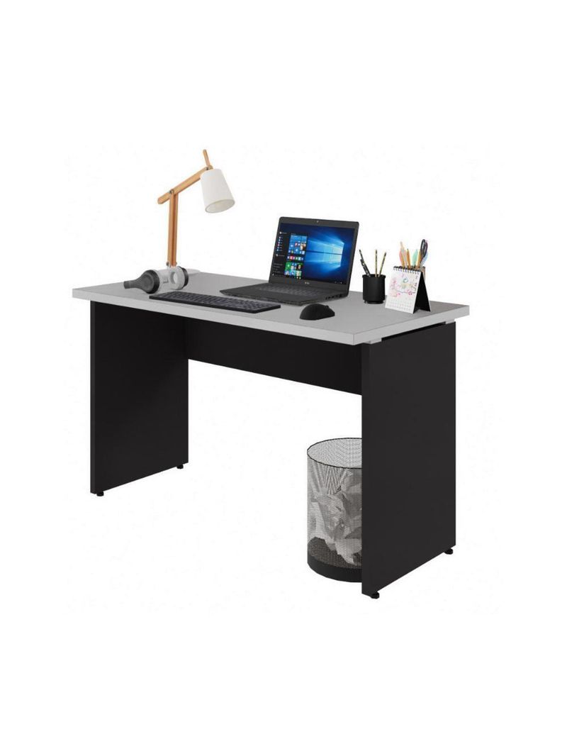 Escrivaninha Mesa De Escritório 120cm Multimóveis Cr25312 Cinza Preto