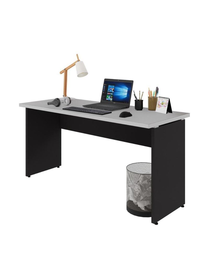 Escrivaninha Mesa De Escritório 150cm Multimóveis Cr25318 Cinza Preto