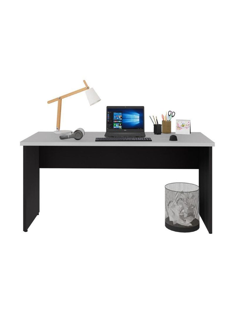 Escrivaninha Mesa De Escritório 150cm Multimóveis Cr25318 Cinza Preto