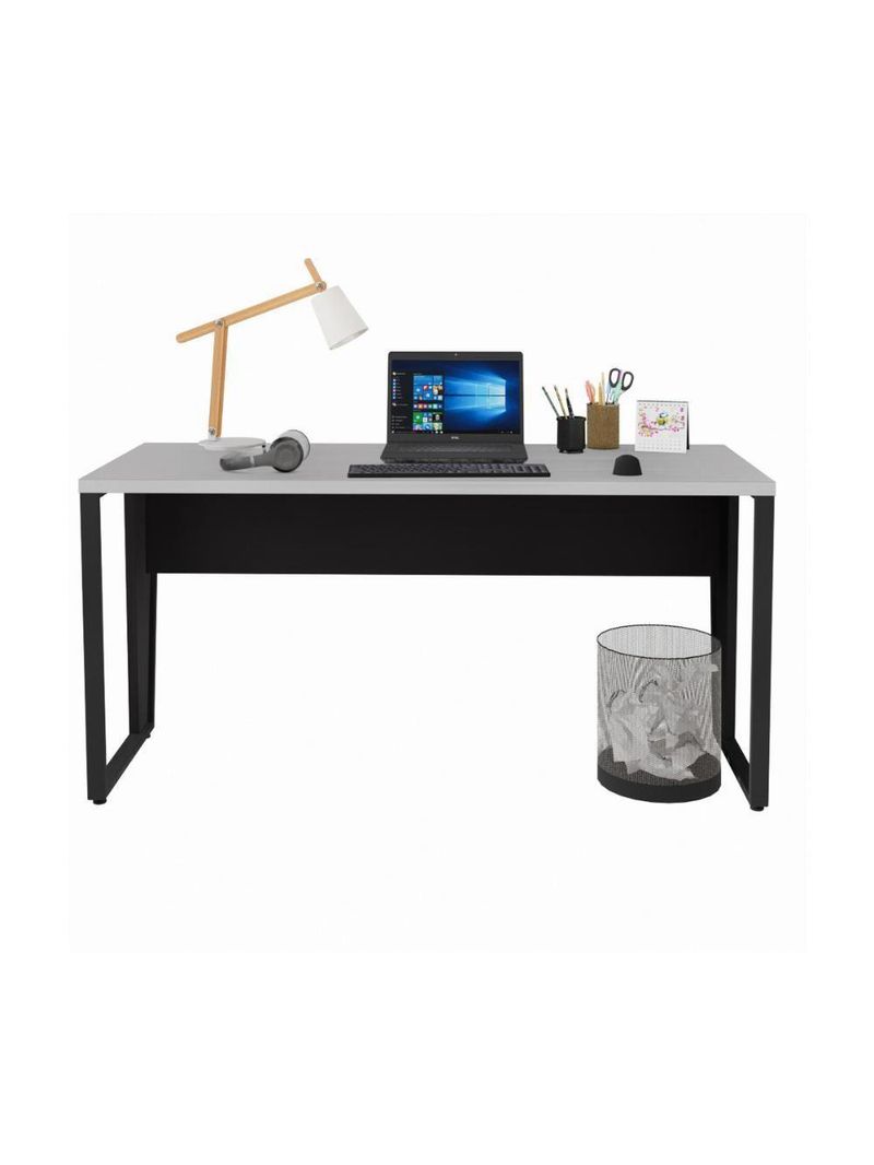 Escrivaninha Mesa De Escritório 150cm Multimóveis Cr25329 Cinza Preto