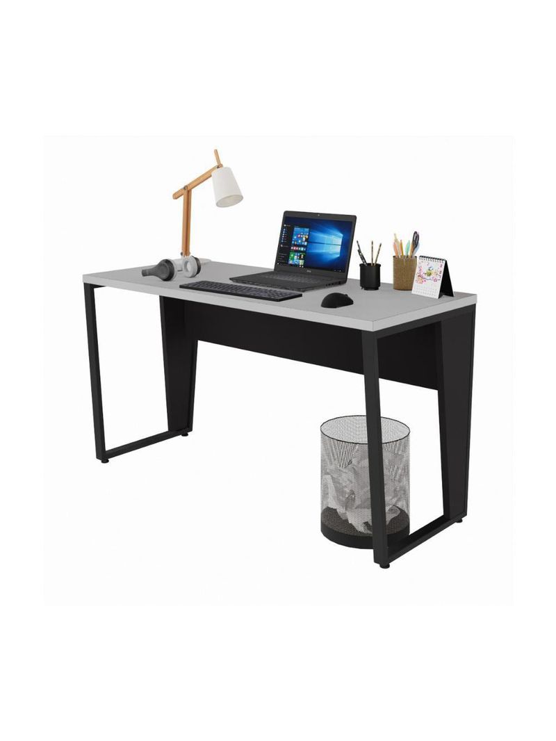 Escrivaninha Mesa De Escritório 135cm Multimóveis Cr25328 Cinza Preto