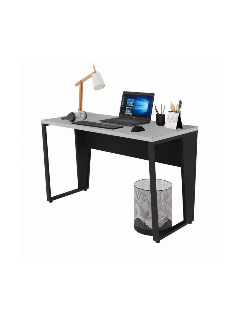 Escrivaninha Mesa De Escritório 120cm Multimóveis Cr25327 Cinza Preto