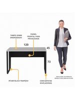 Escrivaninha Mesa De Escritório 120cm Multimóveis Cr25327 Cinza Preto
