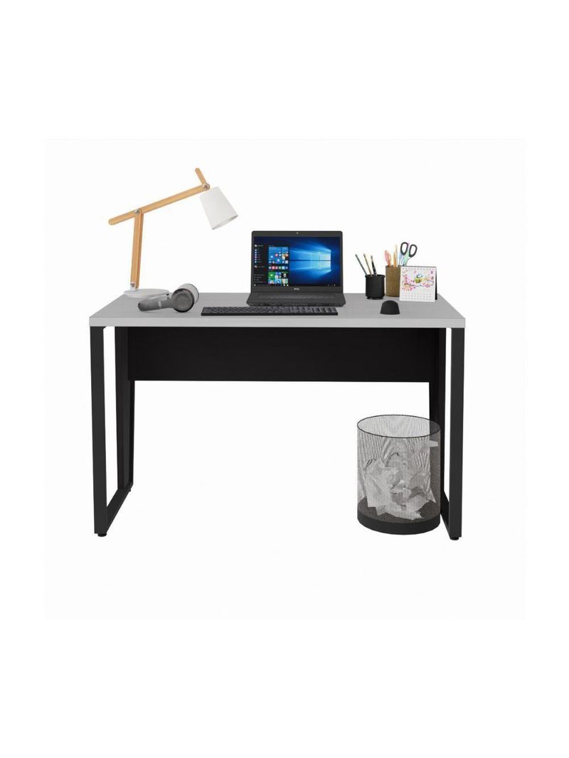 Escrivaninha Mesa De Escritório 120cm Multimóveis Cr25327 Cinza Preto