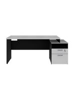 Escrivaninha Mesa De Escritório 172cm 2 Gavetas Multimóveis Cr25309 Cinza Preto