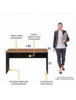 Escrivaninha Mesa De Escritório 135cm Multimóveis Cr25315 Sevilha Preto