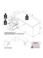 Escrivaninha Mesa De Escritório 172cm 2 Gavetas Multimóveis Cr25310 Cinza Preto