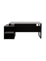 Escrivaninha Mesa De Escritório 172cm 2 Gavetas Multimóveis Cr25310 Cinza Preto