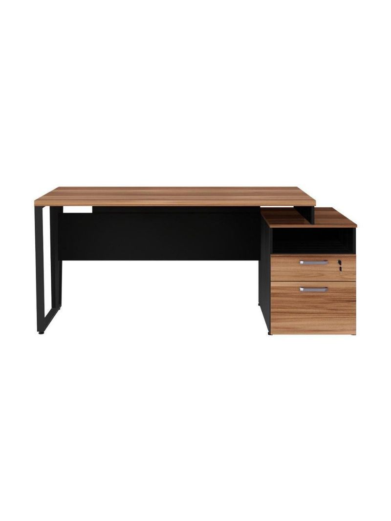 Escrivaninha Mesa De Escritório 172cm 2 Gavetas Multimóveis Cr25310 Sevilha Preto