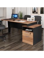 Escrivaninha Mesa De Escritório 172cm 2 Gavetas Multimóveis Cr25310 Sevilha Preto