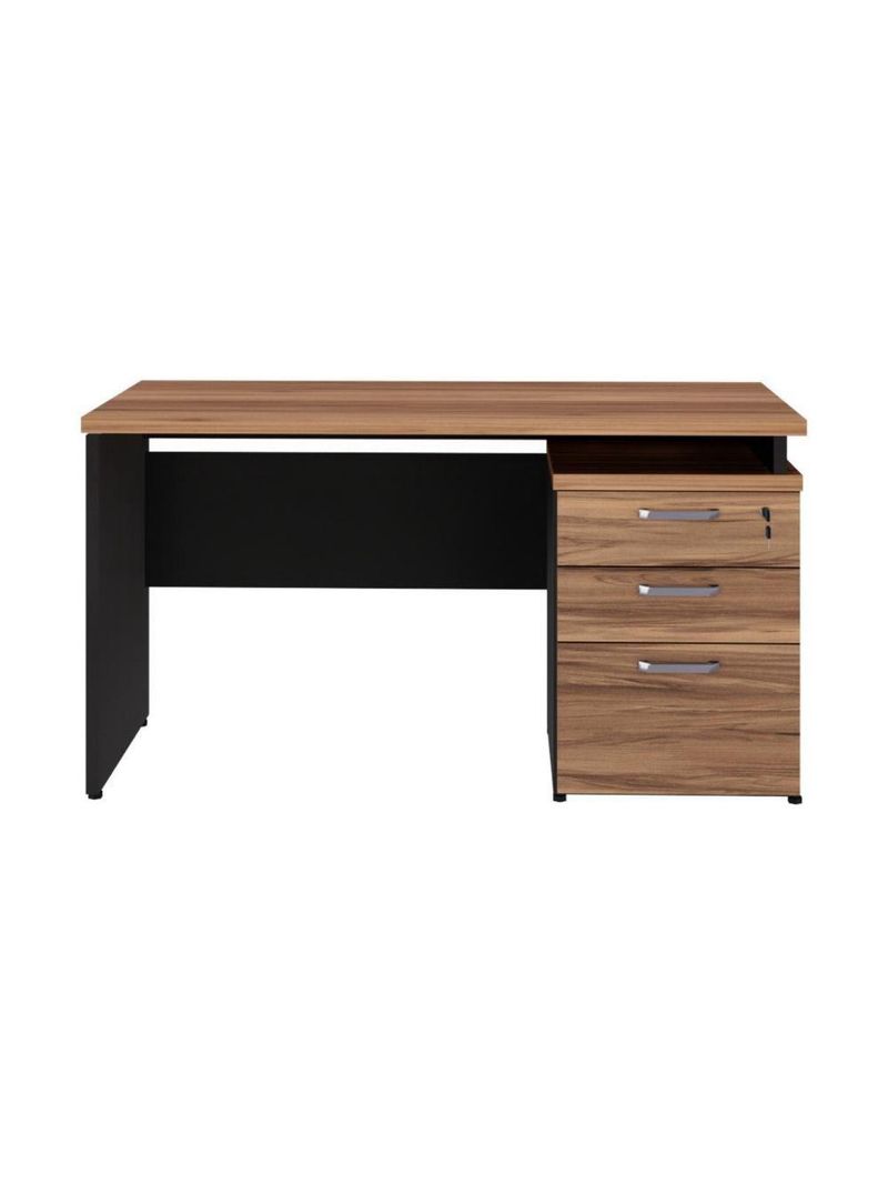 Escrivaninha Mesa Escritório 135cm 3 Gavetas Multimóveis Cr25313 Sevilha Preto