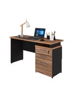 Escrivaninha Mesa Escritório 135cm 3 Gavetas Multimóveis Cr25313 Sevilha Preto