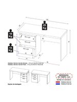 Escrivaninha Mesa Escritório 135cm 3 Gavetas Multimóveis Cr25313 Sevilha Preto