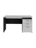 Escrivaninha Mesa Escritório 135cm 3 Gavetas Multimóveis Cr25313 Cinza Preto
