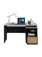 Escrivaninha Mesa Escritório 135cm 3 Gavetas Multimóveis Cr25313 Cinza Preto