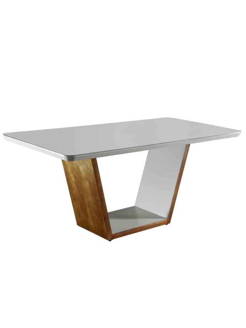 Mesa Para Sala Jantar Luna 220 Mobillare Off White/Imbuia