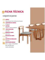 Sala De Jantar Mesa Flora 240cm Tampo Laminado 8 Cad Noronha Quartzo/imbuia Nat/cinam Imbuia