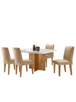 Sala De Jantar Mesa 90cm Olímpia Cadeira Liz Moderna  Turim 07/off//serig Off Com Vidro