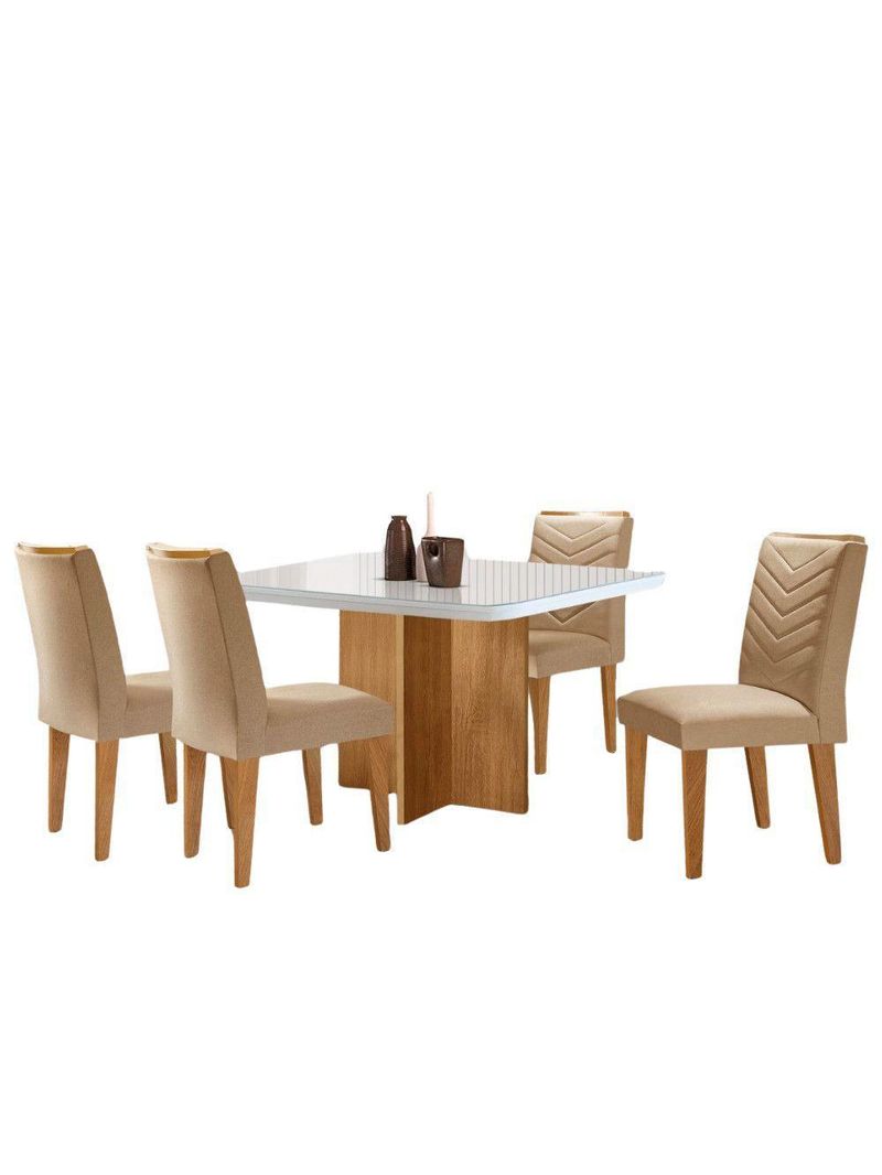 Sala De Jantar Mesa 90cm Olímpia Cadeira Liz Moderna  Turim 07/off//serig Off Com Vidro