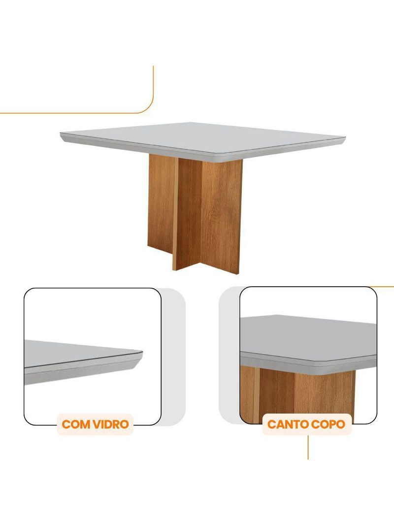 Sala De Jantar Mesa 90cm Olímpia Cadeira Liz Moderna  Turim 07/off//serig Off Com Vidro