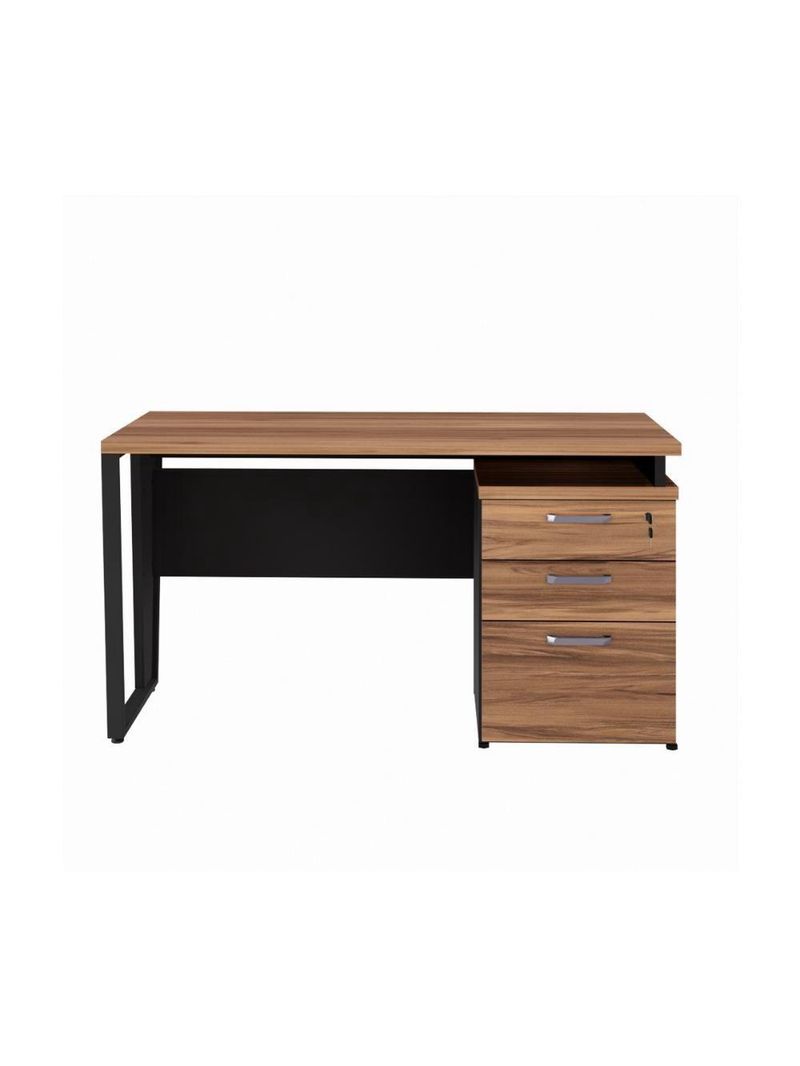 Escrivaninha Mesa Escritório 135cm 3 Gavetas Multimóveis Cr25321 Sevilha Preto