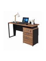 Escrivaninha Mesa Escritório 135cm 3 Gavetas Multimóveis Cr25321 Sevilha Preto