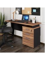 Escrivaninha Mesa Escritório 135cm 3 Gavetas Multimóveis Cr25321 Sevilha Preto