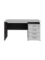 Escrivaninha Mesa Escritório 135cm 4 Gavetas Multimóveis Cr25314 Cinza Preto