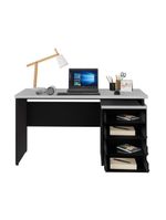 Escrivaninha Mesa Escritório 135cm 4 Gavetas Multimóveis Cr25314 Cinza Preto