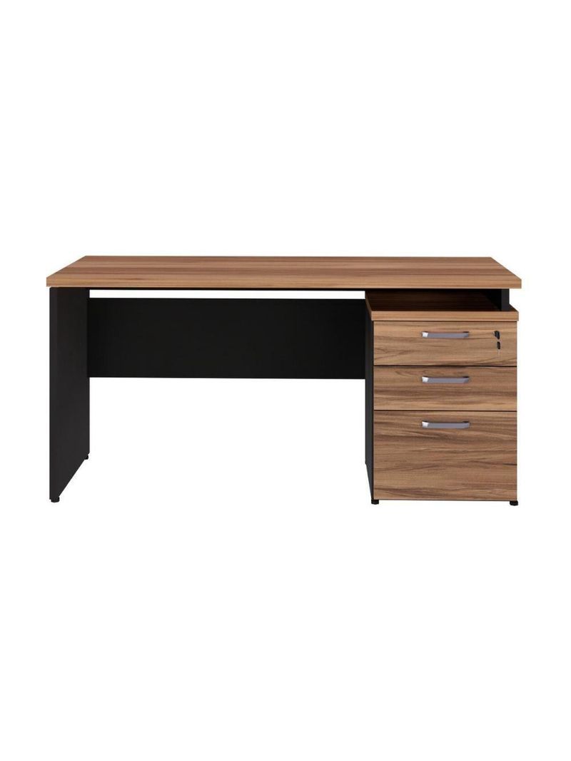 Escrivaninha Mesa Escritório 150cm 3 Gavetas Multimóveis Cr25316 Sevilha Preto