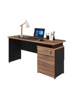 Escrivaninha Mesa Escritório 150cm 3 Gavetas Multimóveis Cr25316 Sevilha Preto
