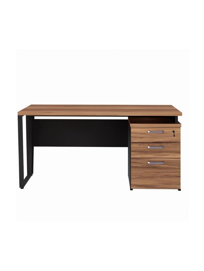 Escrivaninha Mesa Escritório 150cm 3 Gavetas Multimóveis Cr25322 Sevilha Preto