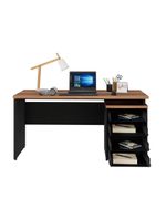 Escrivaninha Mesa Escritório 150cm 4 Gavetas Multimóveis Cr25317 Sevilha Preto