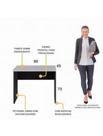 Escrivaninha Mesa Escritório 90cm Multimóveis Cr25319 Cinza Preto