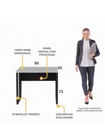 Escrivaninha Mesa Escritório 90cm Multimóveis Cr25326 Cinza Preto