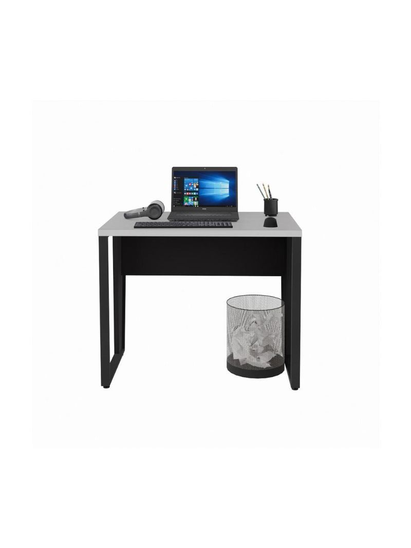 Escrivaninha Mesa Escritório 90cm Multimóveis Cr25326 Cinza Preto