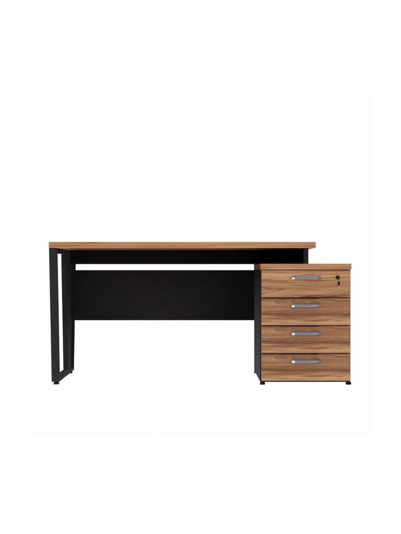 Escrivaninha Mesa Escritório Extensível 135cm 4 Gavetas Multimóveis Cr25324 Sevilha Preto