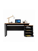 Escrivaninha Mesa Escritório Extensível 135cm 4 Gavetas Multimóveis Cr25324 Sevilha Preto