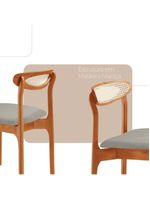 Conjunto 2 Cadeira De Jantar Noronha Premium Moderna Mobília Quartzo/imbuia Natural