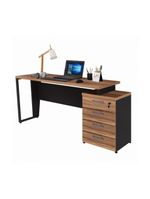 Escrivaninha Mesa Escritório Extensível 150cm 4 Gavetas Multimóveis Cr25325 Sevilha Preto