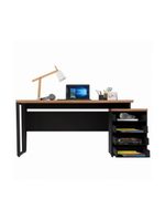 Escrivaninha Mesa Escritório Extensível 150cm 4 Gavetas Multimóveis Cr25325 Sevilha Preto
