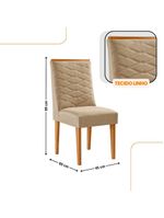 Mesa De Jantar Eloise 180cm Tampo MDF Com 6 Cadeira Moderna Turim Naturale