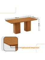 Mesa De Jantar Eloise 180cm Tampo MDF Com 6 Cadeira Moderna Turim Naturale