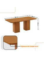 Mesa De Jantar Eloise 180cm Tampo MDF Com 6 Cadeira Moderna Veludo Marrom Naturalle
