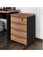 Gaveteiro De Escritório 46cm Com Chave 4 Gavetas E Rodízios Multimóveis Cr25303 Sevilha Preto