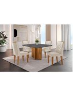 Conjunto Mesa Olímpia Em Mdf Com 4 Cadeiras Liz Grafite