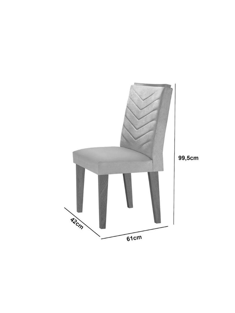 Conjunto Mesa Olímpia Em Mdf Com 4 Cadeiras Liz Grafite