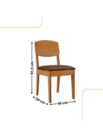 Conjunto Com 2 Cadeiras MDF Copper Veludo Marrom/Naturalle