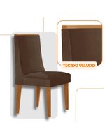 Conjunto Com 2 Cadeiras Moderna Mobília Veludo Marrom